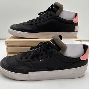 Nike Drop Type LX Mens 11.5 Black Pink Low Top Leather Casual Shoes Streetwear